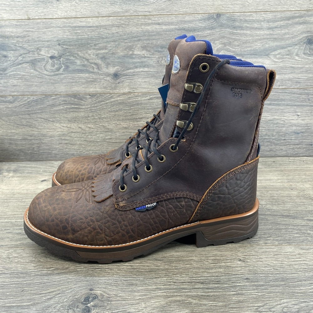 Tony Lama High Plains‎ 8" Waterproof Comp Toe Work Boots Men's Size 10D Brown